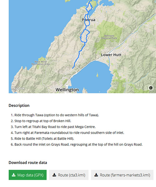 Dynamic mapping data, with GPX and GPS direct downloads